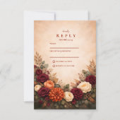 Fall Floral Romance Wedding 出欠カード (正面)