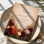 Fall Floral Romance Wedding 出欠カード