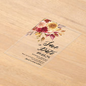Fall Floral Save the date アクリル招待状 (レイダウン)