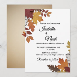 Fall Floral Wedding Invitation 招待状