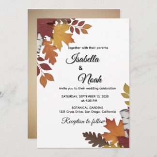 Fall Floral Wedding Invitation 招待状