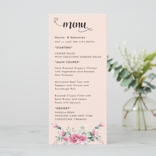 Fall Floral Wedding Menu メニュー (スタンド正面)