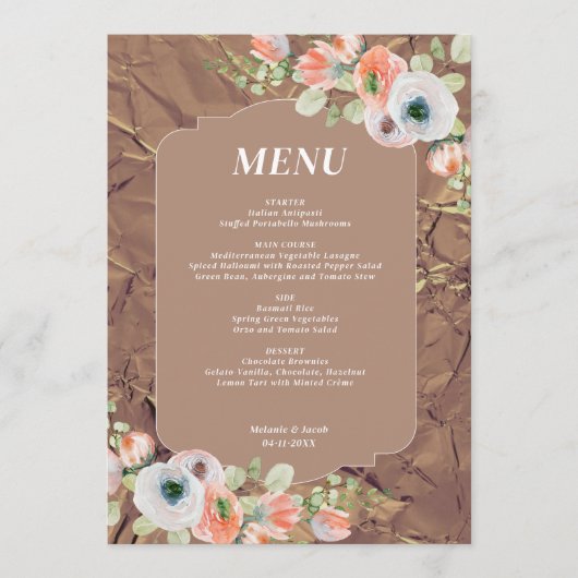 Fall Floral Wedding Menu メニュー (正面)