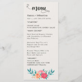 Fall Floral Wedding Menu メニュー (正面)