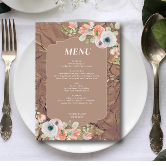Fall Floral Wedding Menu メニュー