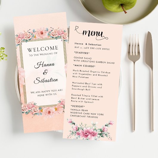 Fall Floral  Wedding Menu メニュー