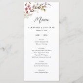 Fall Floral Wildflowers Wedding Reception Menu メニュー (正面)