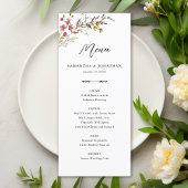 Fall Floral Wildflowers Wedding Reception Menu メニュー