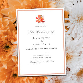 Fall Flowers and Leafs Wedding Invitation 招待状