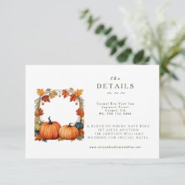 Fall Flowers and Pumpins Details Enclosure Card 出欠カード
