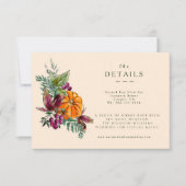 Fall Flowers and Pumpins Details Enclosure Card 出欠カード (正面)