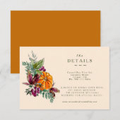 Fall Flowers and Pumpins Details Enclosure Card 出欠カード (正面/裏面)