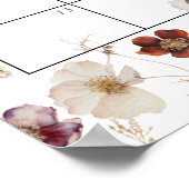 Fall Flowers Baby Shower Guess Due Date Calendar ポスター (角)