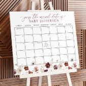 Fall Flowers Baby Shower Guess Due Date Calendar ポスター