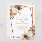 Fall Flowers Geometric Wreath Bridal Shower |  招待状 (正面)