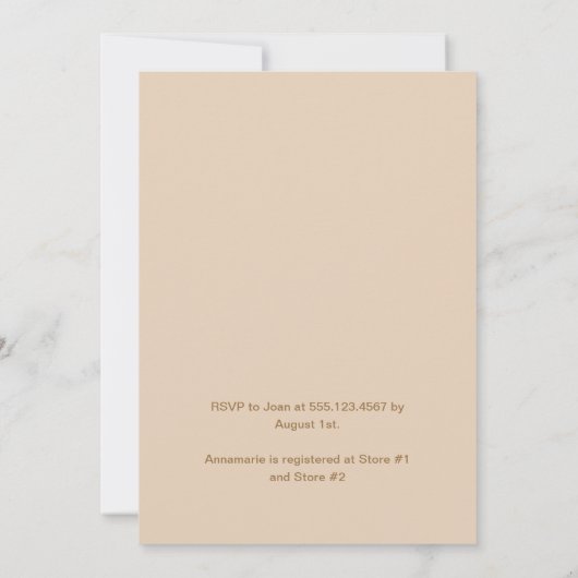 Fall Flowers Geometric Wreath Bridal Shower |  招待状 (裏面)