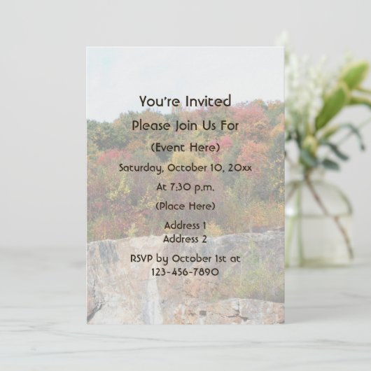 Fall Foliage Along Rock Cliff Nature  招待状 (スタンド正面)