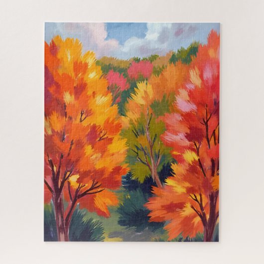 Fall Foliage | Autumn Leaves Watercolor Nature ジグソーパズル (縦)