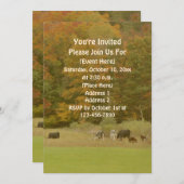 Fall Foliage Cows In Pasture Nature  招待状 (正面/裏面)