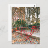 Fall Foliage New York City  Cafe Park Postcard ポストカード (正面/裏面)