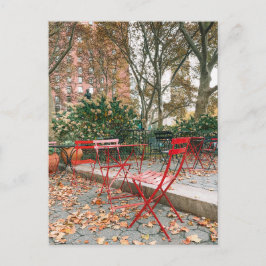 Fall Foliage New York City  Cafe Park Postcard ポストカード