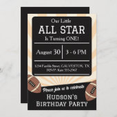 Fall Football All Star Birthday Party Invitation 招待状 (正面/裏面)