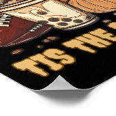 Fall Footbyll Pumpkin Maple Leaf Kids Men Boys Tha ポスター (角)