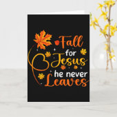 Fall For Jesus He Never Leaves Leaves Autumn Chris カード (黄色い花)