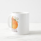 Fall For Jesus He Never Leaves Pumpkin Autumn Chri コーヒーマグカップ (正面左)