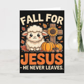 Fall For Jesus He Never Leaves Sheep Christian Aut カード (正面)