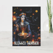 Fall Forest Blessed Samhain Night Pagan Witch カード (正面)