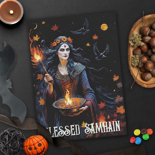 Fall Forest Blessed Samhain Night Pagan Witch カード
