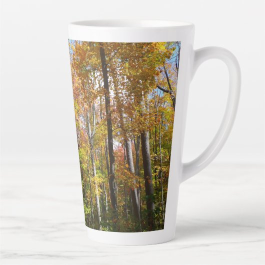 Fall Forest II 紅葉の風景写真 カフェラテマグ (右)