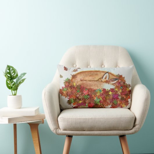 Fall Fox pillow ランバークッション (椅子)