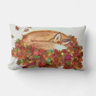 Fall Fox pillow ランバークッション