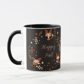 Fall Foxes with customizable text マグカップ (左)