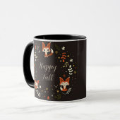 Fall Foxes with customizable text マグカップ (正面左)