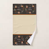 Fall Foxes with customizable text  Bath Towel Set バスタオルセット (ハンドタオル)