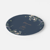 Fall Garden Wildflower Minimalist Wedding Cake ペーパープレート (アングル)