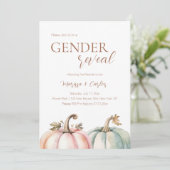 Fall Gende Reveal Pastel Pumpkin Invitation  招待状 (スタンド正面)