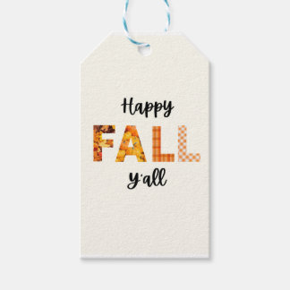 Fall Gift Bag Tag - Cute Happy Fall Y'all Tag  ギフトタグ