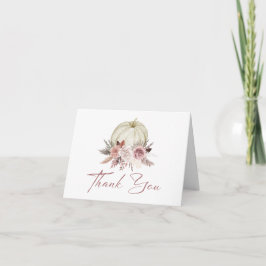 Fall Girlのリトルパンプキンベイビーシャワーのサンクスカード サンキューカード