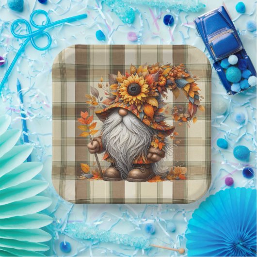 Fall Gnome ペーパープレート (パーティー)