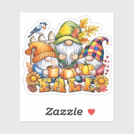 Fall Gnomes Sublimation Autumn Love Classic T-Shir シール (シート)