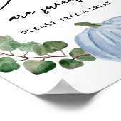 Fall Greenery Blue Pumpkin Babies Are Sweet Treat  ポスター (角)