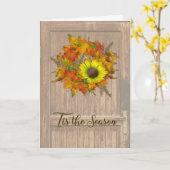 Fall Greeting Card with Autumn Wreath カード (黄色い花)