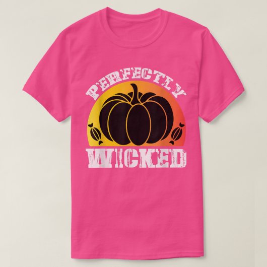 Fall Halloween Perfectly Wicked Pumpkin Candy Retr Tシャツ (デザイン正面)