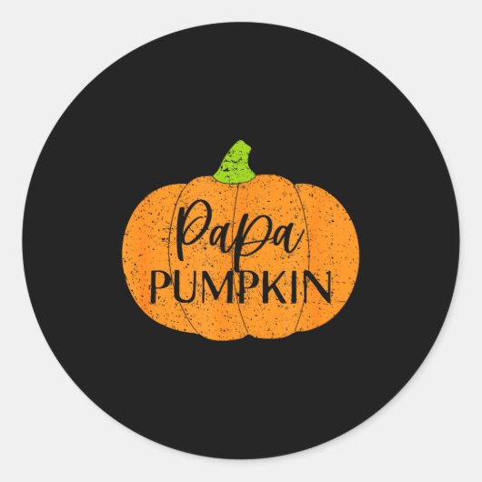 Fall Halloween Thanksgiving Papa Pumpkin Soon To B ラウンドシール (正面)