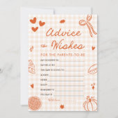 Fall Hand Drawn Baby Shower Advice and Wishes Game 招待状 (正面)