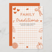 Fall Hand Drawn Baby Shower Family Traditions Game 招待状 (正面/裏面)